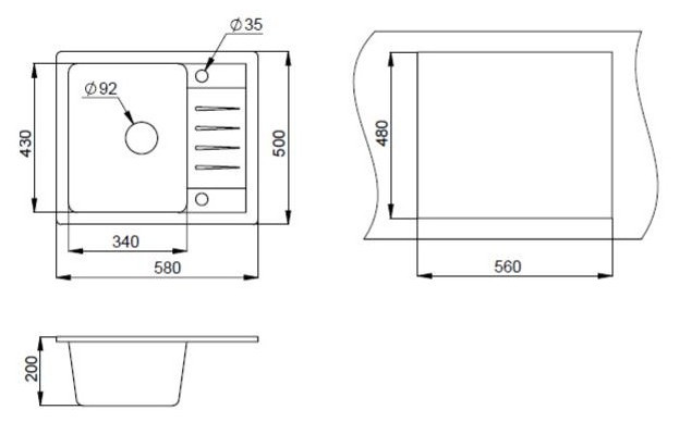 Кухонная мойка Granula ST-5803 черный
