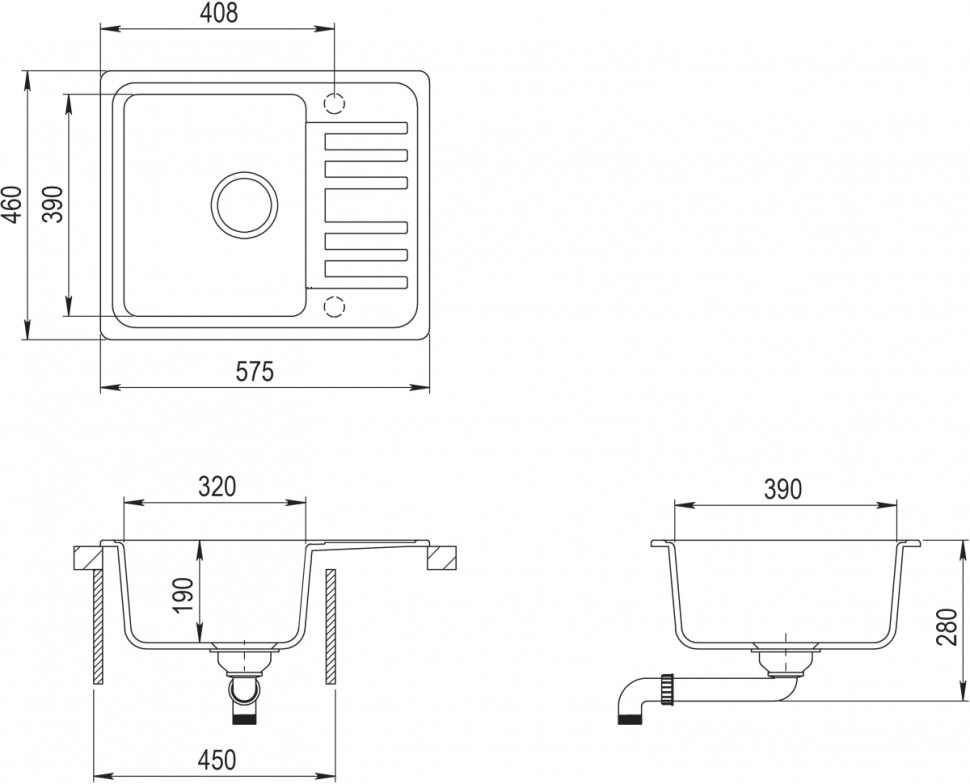 Кухонная мойка AquaSanita Notus SQ 102 221 AW light grey