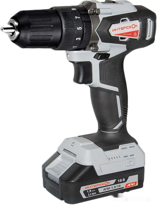 Ударная дрель-шуруповерт Интерскол ДАУ-13/18ВК 573.1.2.70 (с 2-мя АКБ 1.5 Ah, кейс)