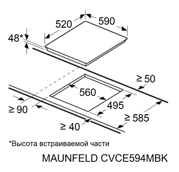 Варочная панель Maunfeld CVCE594MBK2