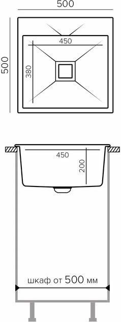 Кухонная мойка Polygran Blade 500 (космос)