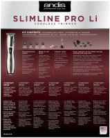 Машинка для стрижки волос Andis Slimline Pro Li T-Blade (хром)