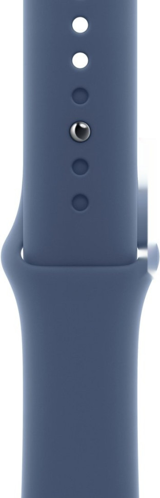 Умные часы Apple Watch Series 10 42 мм (алюминиевый корпус, серебристый/синий, спортивный силиконовый ремешок S/M)