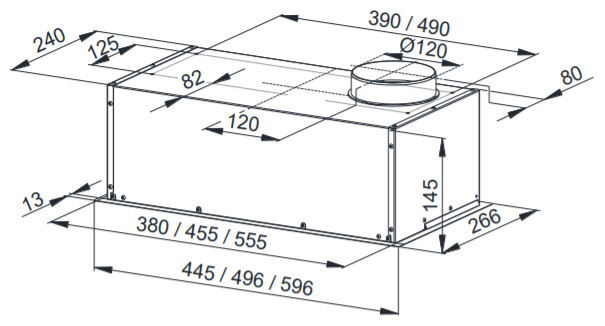Вытяжка Weissgauff ALPHA 45 PB BL