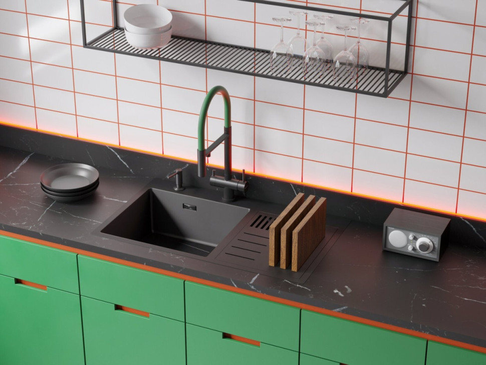 Кухонная мойка Omoikiri Akisame 86 Side-L GB 4997043 (графит)