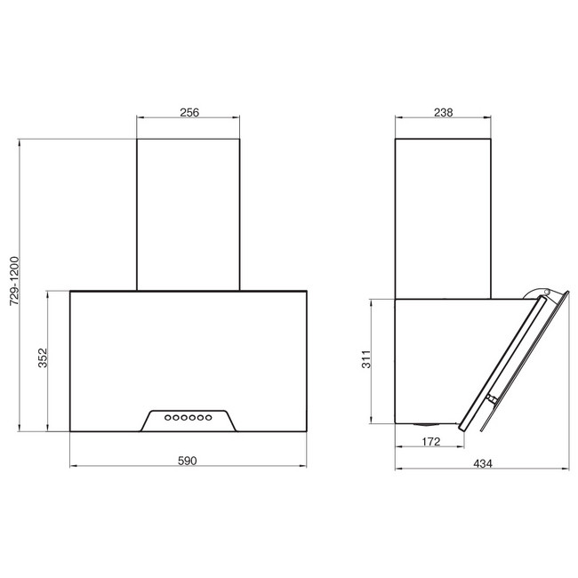 Вытяжка Elikor RT6754AB антрацит/черное стекло трапеция