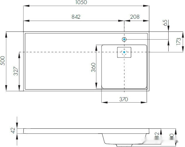 Умывальник Акватон Лондри 105 1A72223KLH010