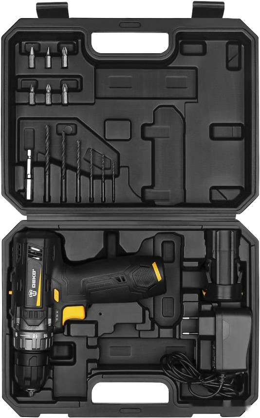 Дрель-шуруповерт Deko GCD12DU3 SET6 063-4007 (с 2-мя АКБ, кейс)