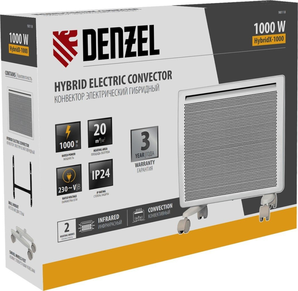 Конвектор Denzel HybridX-1000
