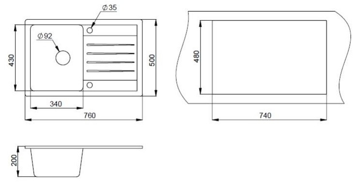 Кухонная мойка Granula ST-7602 белый