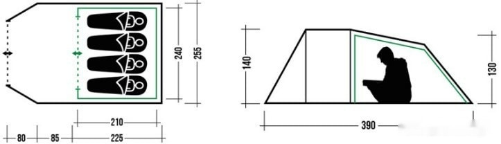 Палатка TREK PLANET Ventura 4 (зеленый)