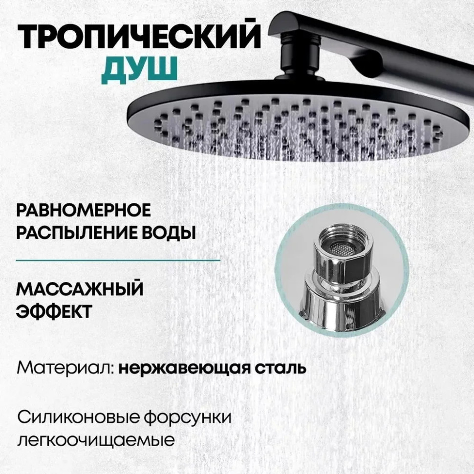 Душевая система Grocenberg GB5090 (черный матовый)