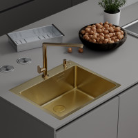 Кухонная мойка Roxen Simple PVD gold 560220-60G