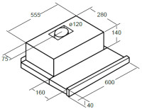 Вытяжка CATA TF-2003 60 GBK/B 02017203