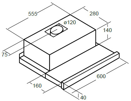 Вытяжка CATA TF-2003 60 GBK/B 02017203