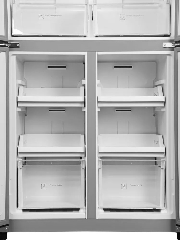 Холодильник с морозильником Hyundai CM45083F нержавеющая сталь