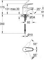 Смеситель Grohe Euroeco 32734000