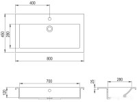 Умывальник AquaSanita BQA 80 700 (белый)