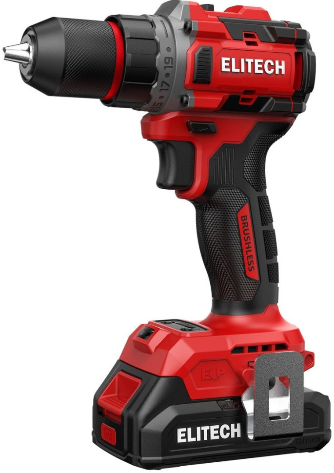 Дрель-шуруповерт Elitech ДА 20БЛ2 E2201.045.01 (с 2-мя АКБ, кейс)