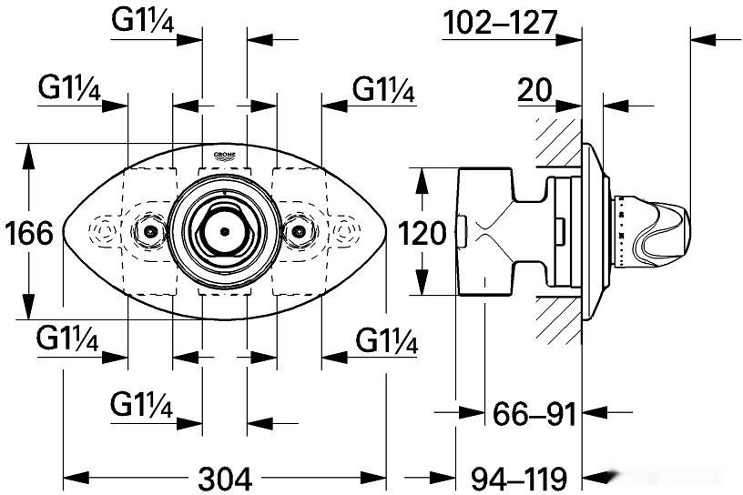 Смеситель Grohe Grohtherm XL 35003000