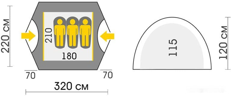 Палатка Talberg Sliper 3 2019 (зеленый)