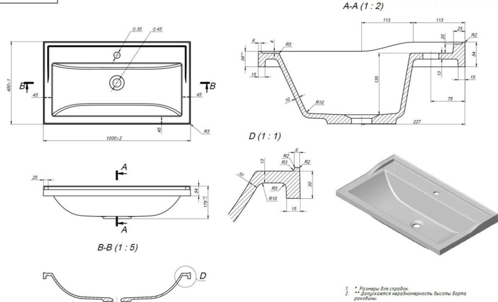 Умывальник Versalia Fiesta 100 Grey