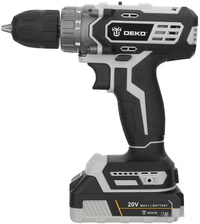 Дрель-шуруповерт Deko DKCD20 Black Edition SET 3 063-4050 (с 2-мя АКБ, кейс)