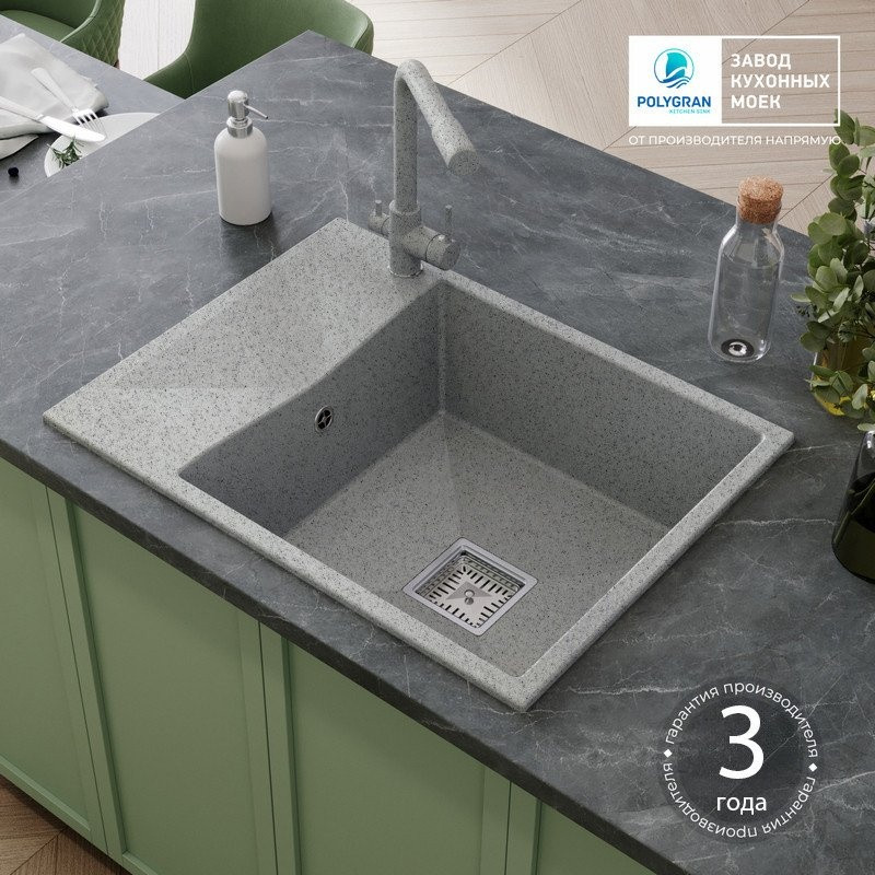 Кухонная мойка Polygran Blade 660 (светло-серый)