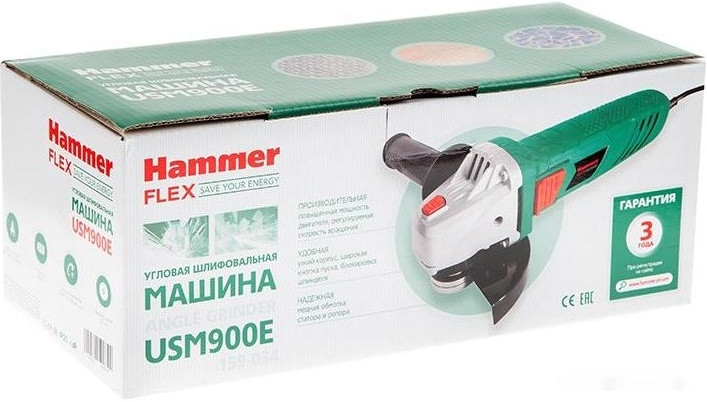 Угловая шлифмашина Hammer USM900E