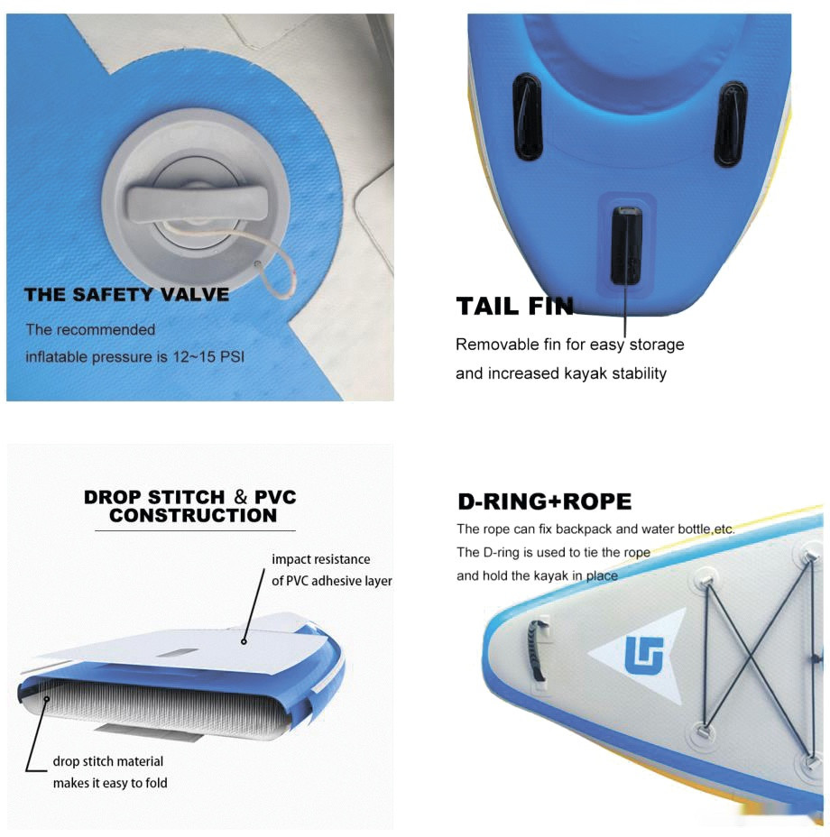 Надувная лодка GUETIO GT305KAY Inflatable Single Seat Fishing Kayak
