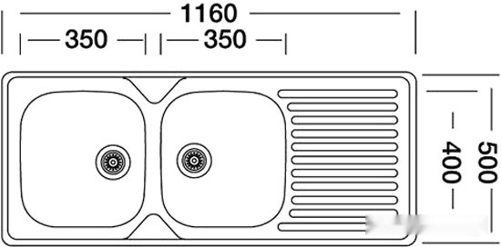 Кухонная мойка Kromevye Classic EC 138 КD
