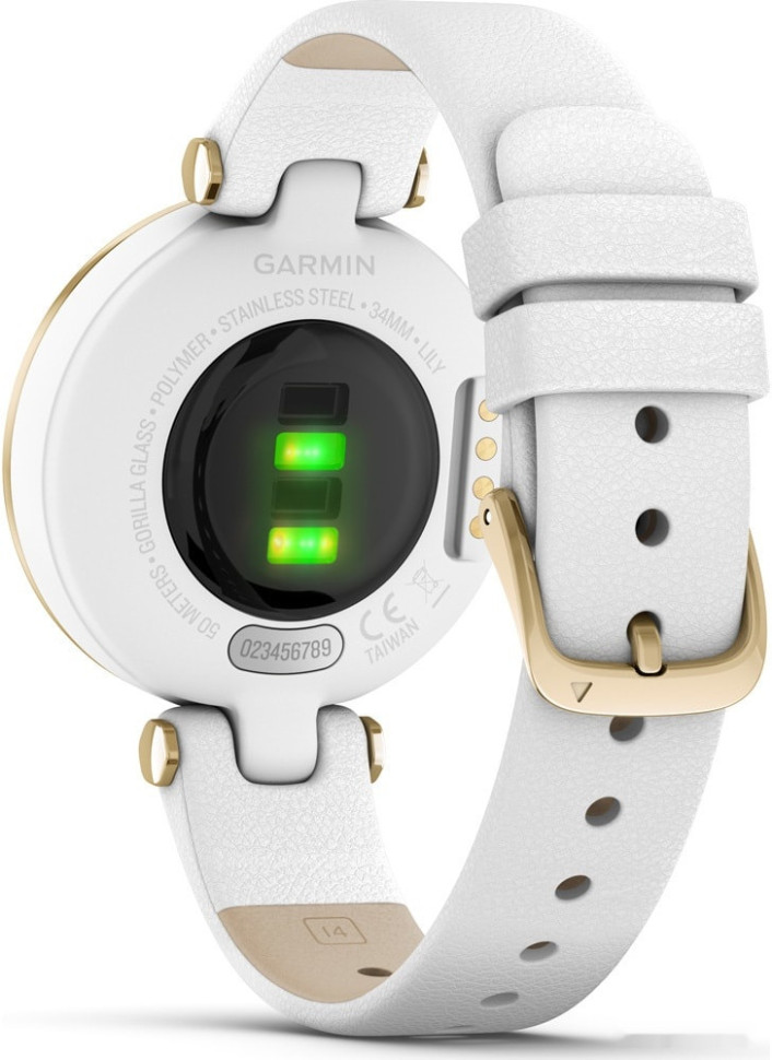 Умные часы Garmin Lily (светло-золотистый, белый/кожаный ремешок)