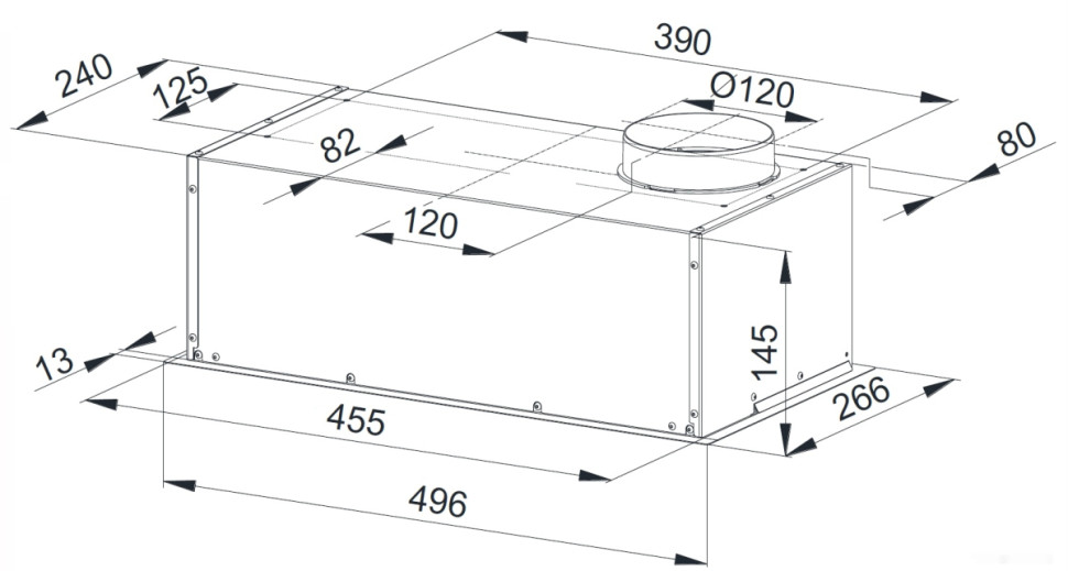 Вытяжка Weissgauff Alpha 50 PB BL