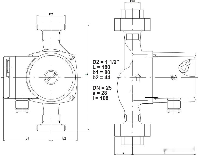 Циркуляционный насос IMP Pumps GHN 25/65-180