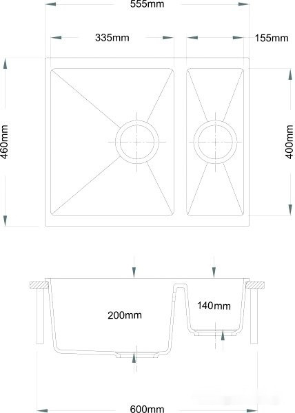 Кухонная мойка Longran Enigma ENG555.460 15 (sabbia/58)