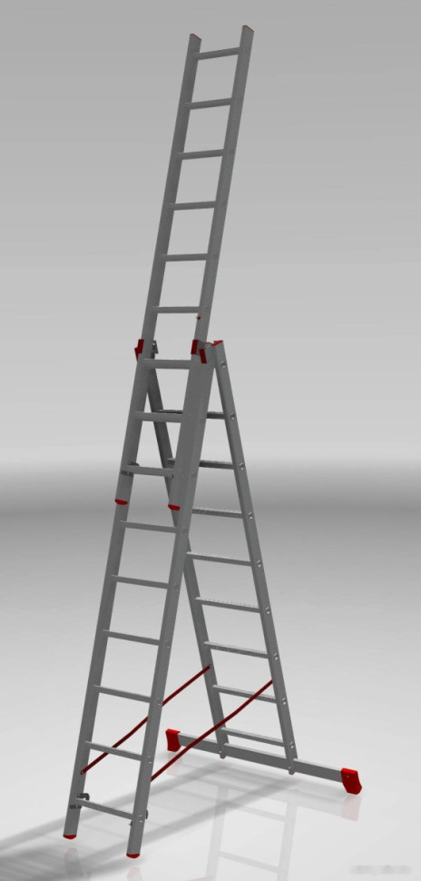 Лестница-стремянка Новая Высота NV 323 трёхсекционная профессиональная 3x9 ступеней