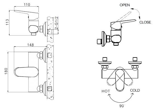 Смеситель Bravat Pure F9105161C-01 (PR1480)
