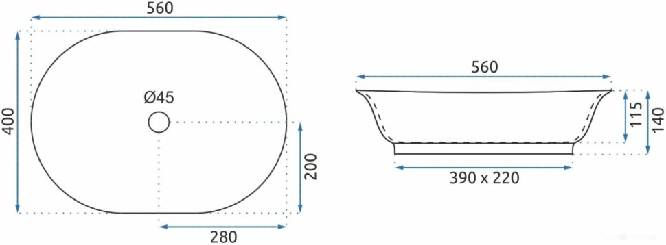 Умывальник Rea Roma белый U5600