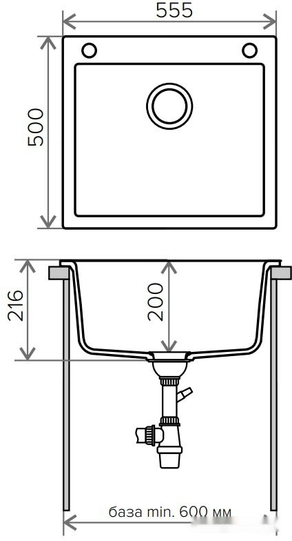 Кухонная мойка Tolero R-111 (серый металлик)
