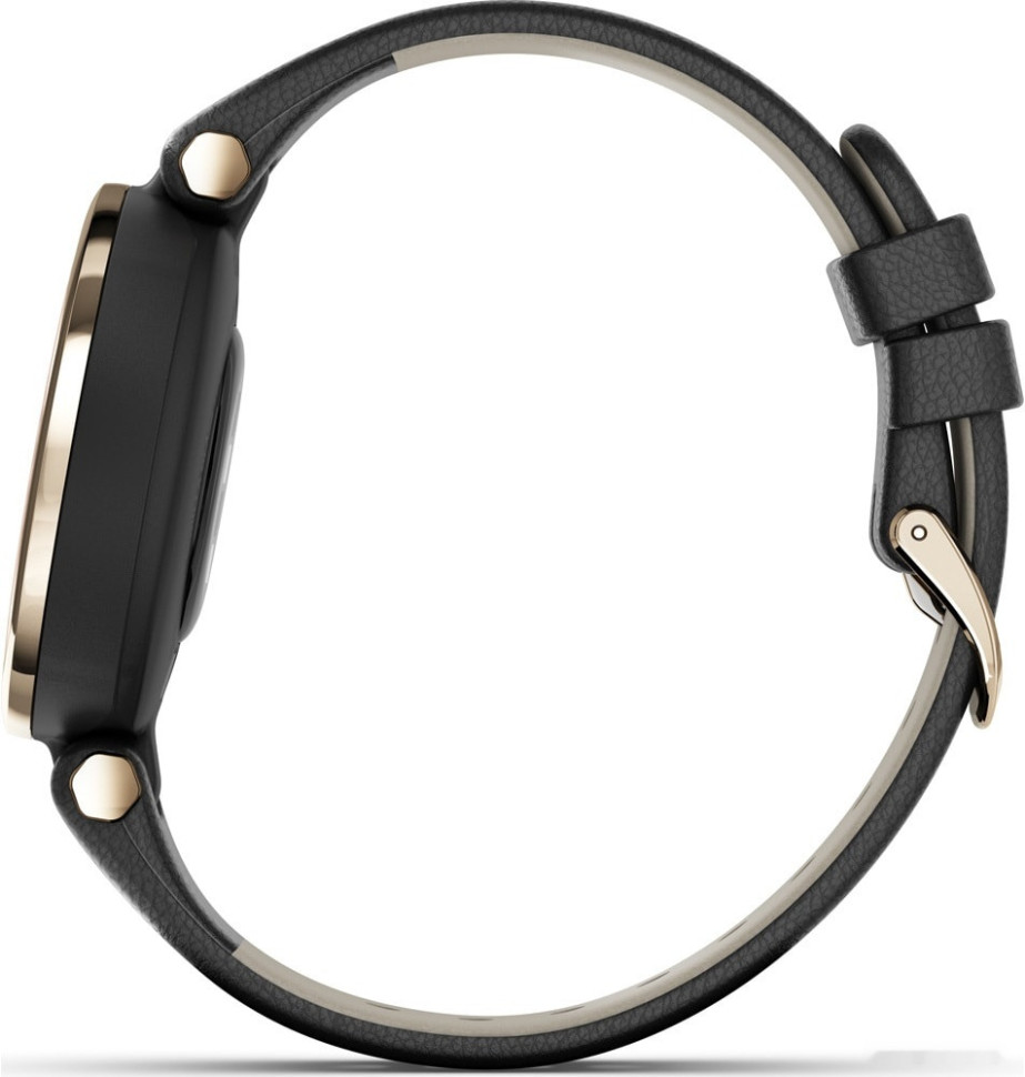 Умные часы Garmin Lily (кремово-золотистый, черный/кожаный ремешок)