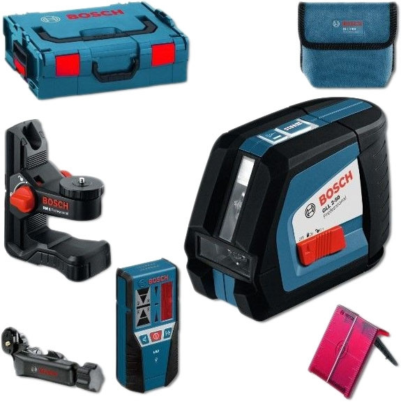 Призменный нивелир Bosch GLL 2-50 (с держателем BM 1 и приемником LR 2) [0601063103]