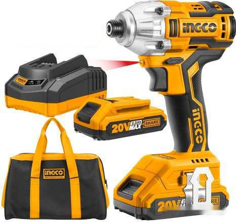 Винтоверт Ingco Industrial CIRLI2002 (с 2-мя АКБ, сумка)
