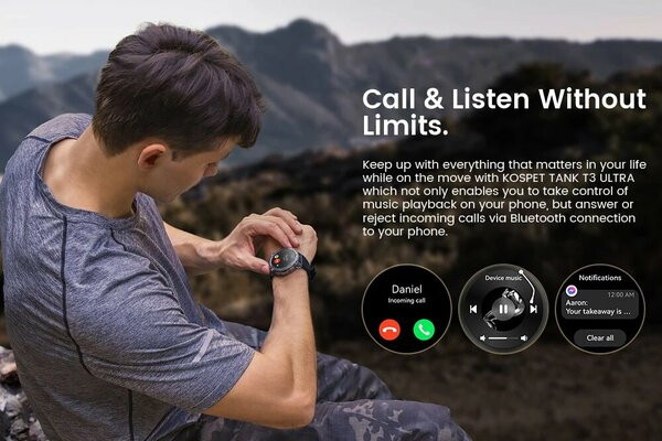Умные часы Kospet Tank T3 Ultra (черный)
