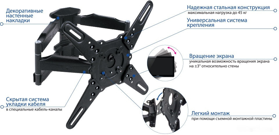 Кронштейн Kromax ATLANTIS-45 (темно-серый)