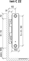 Радиатор Royal Thermo Compact C22-500-1300 (Bianco Traffico)