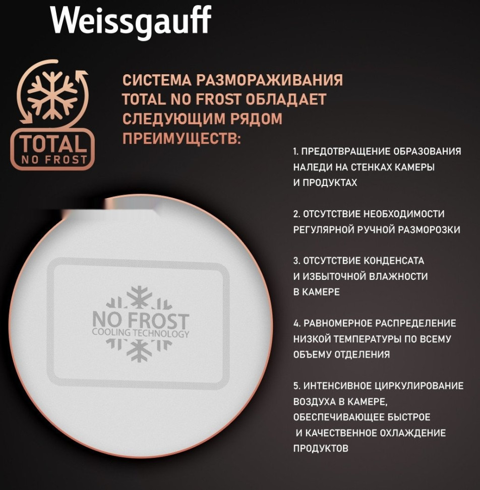 Холодильник Weissgauff WRK 2000 Total NoFrost Inverter Inox