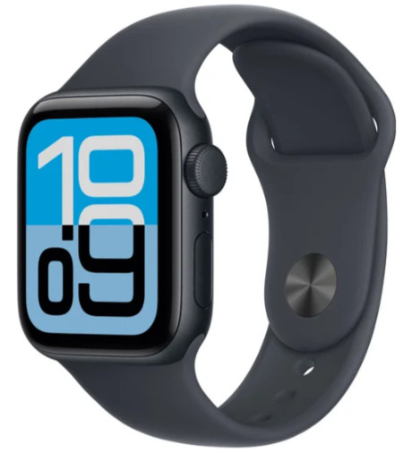 Умные часы Apple Watch SE 3 40 мм (алюминиевый корпус, полуночный/полуночный, спортивный силиконовый ремешок S/M)