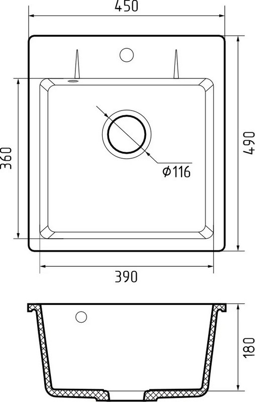 Кухонная мойка GranFest QUARZ GF-UR-245 (белый)