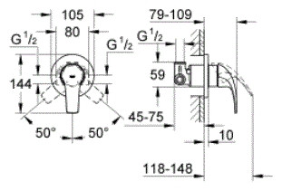 Смеситель Grohe BauCurve 124899