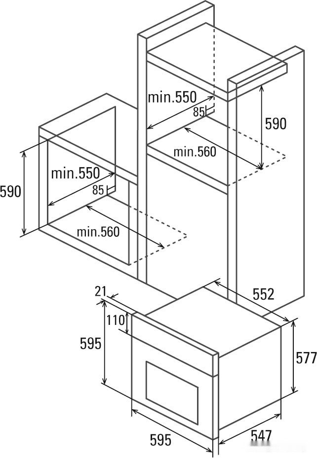 Духовой шкаф CATA MD 8008 BK